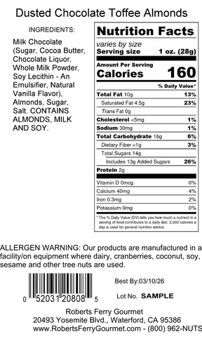 Dusted Chocolate Toffee Almonds