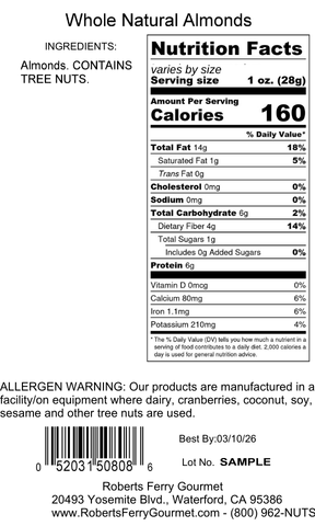 Whole Natural Almonds