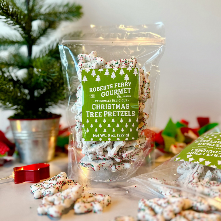 Sprinkled Christmas Tree Pretzels