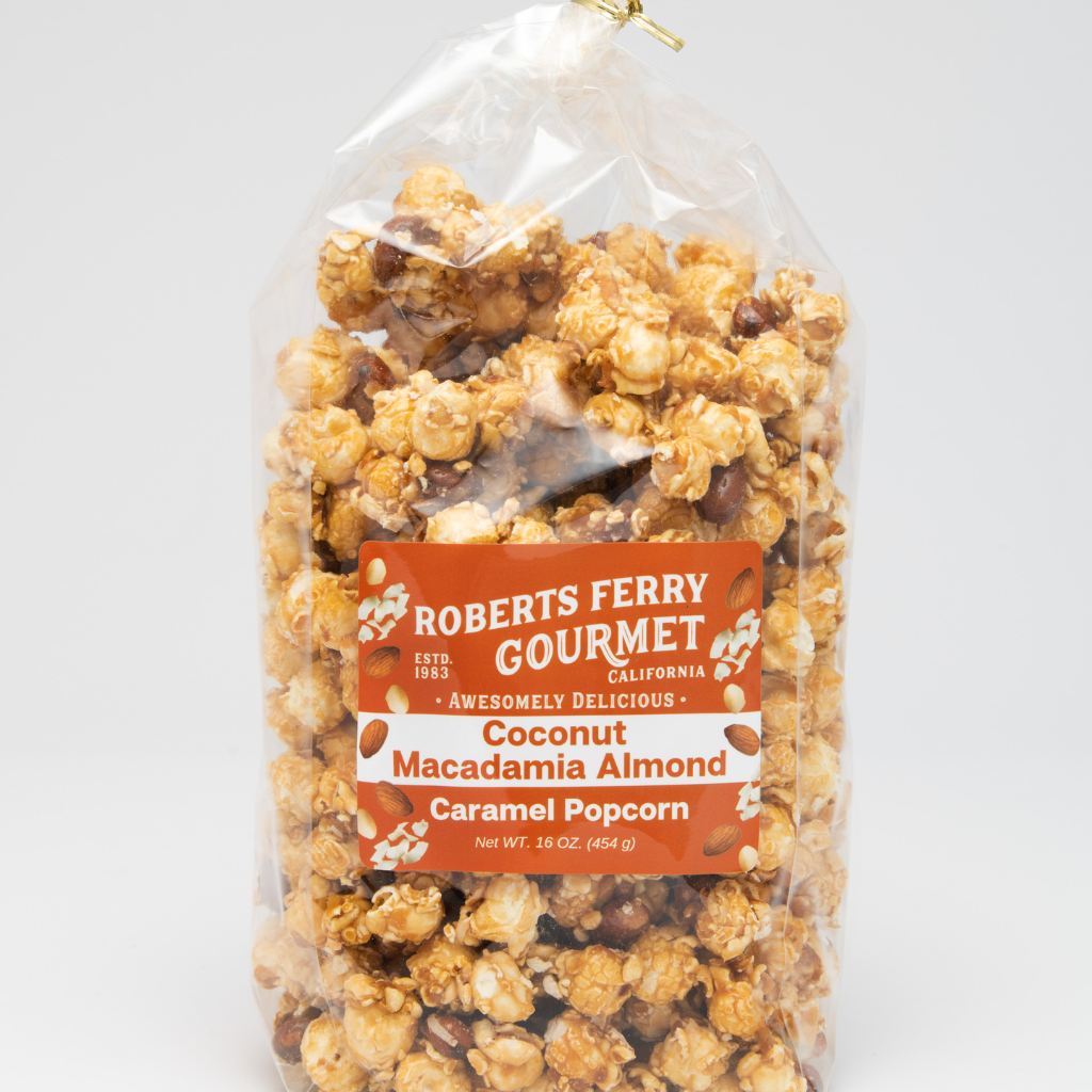 Coconut Macadamia Almond Caramel Popcorn