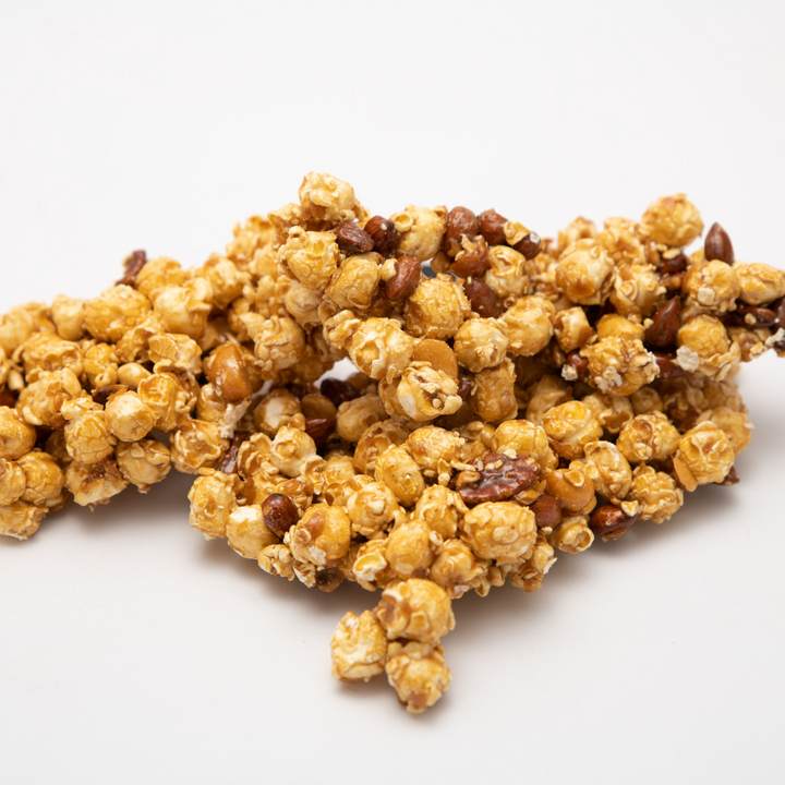 Macadamia Pecan Almond Caramel Popcorn