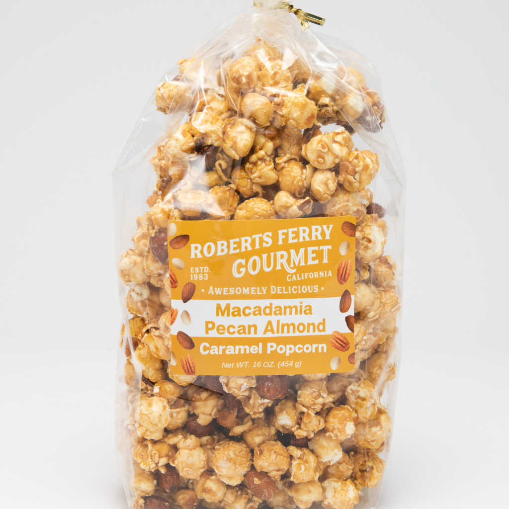 Macadamia Pecan Almond Caramel Popcorn