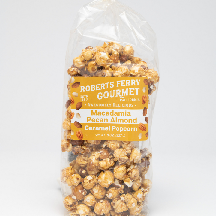 Macadamia Pecan Almond Caramel Popcorn