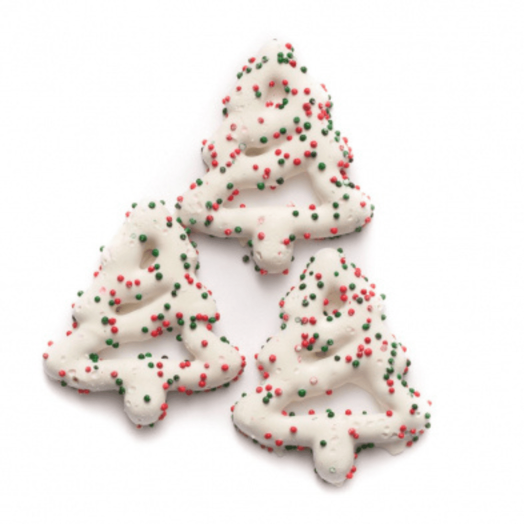 Sprinkled Christmas Tree Pretzels